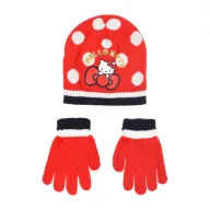 Hello Kitty Cute Dots Red dječji set kapa + rukavice 54 cm