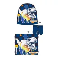   Jurassic World Attack Dark Blue dječja kapa + snood + set rukavica 52 cm