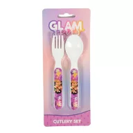 Glam Girls Team plastični set pribora za jelo - 2 komada