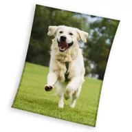 Psi Happytail Retriever koral flis pokrivač 150x200cm