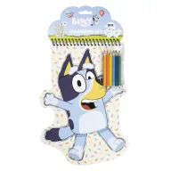   Bluey Happy set za bojanje oblika sa naljepnicama i obojanim olovkama