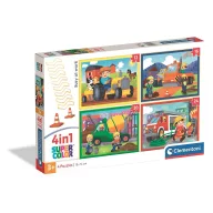 Vozilo Busy at Work Radni strojevi 4 u 1 puzzle Clementoni