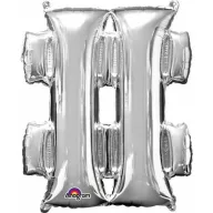   Brojevi Silver Srebrni mini folijski balon hashtag ikona 33 cm