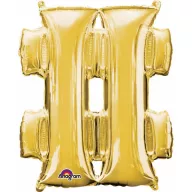   Brojevi Gold Zlatni mini balončić od folije s hashtag ikonom 33 cm