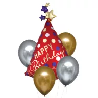 Saten Luxe Happy Birthday set folijskih balona od 5 komada
