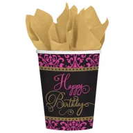   Sretan rođendan Pink Happy Birthday papirnata čaša 18 kom 266 ml