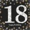 Sretan rođendan Gold Salveta Happy Birthday 18, 16 kom, 33x33 cm