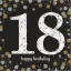 Sretan rođendan Gold Salveta Happy Birthday 18, 16 kom, 33x33 cm