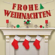 Božić Red Frohe Weihnachten papirni natpis 365 cm