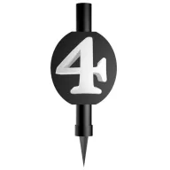   Sretan rođendan Black Crna fontana za tortu s brojem 4, 12 cm