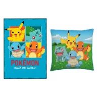 Pokémon set flis deka i jastuk, 2 dijela (Plava)