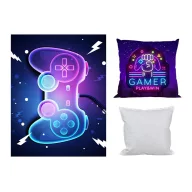   Gamer fleece deka, jastučnica i jastuk set od 3 komada (Zone Neon)