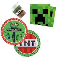 Minecraft party szett 23 cm-es tányérral 36 db-os (Green)