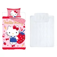   Hello Kitty Strawberry dječji vrtićki set posteljina i pokrivač/jastuk 100x135 cm 40x60 cm