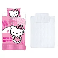   Hello Kitty Pink World Set dječji vrtić, posteljina i deka/jastuk 100x135 cm 40x60 cm