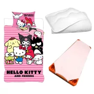  Hello Kitty Friends dječji set posteljine, strunjača i poplun/jastuk 100x135 cm 40x60 cm