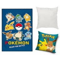   Pokémon Ready Eevee Set od 3 dijela Battle Electro: polarna deka, jastučnica i jastuk