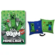 Minecraft Boom Creeper set polarne deke i jastuka, 2 dijela