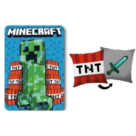   Minecraft TNT Sword komplet polarni pokrivač i jastuk, 2 dijela