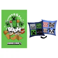 Minecraft Bad Boom set od polarne deke i jastuka, 2 dijela
