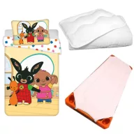   Bing Pink Playroom dječji, vrtićki komplet posteljine, madrac i set pokrivača/jastuka 100x135 cm 40x60 cm