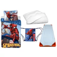   Spider-Man Blue dječja posteljina, podložak za spavanje, torba za teretanu i set poplun/jastuk 100x135 cm 40x60 cm