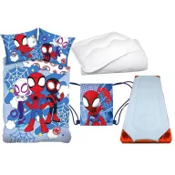   Spider-Man Spidey Light komplet posteljine za vrtić, strunjača, sportska torba i jastuk/pokrov 100x135 cm 40x60 cm