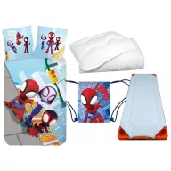   Spider-Man Spidey Squad set posteljine za djecu, vrtić, madrac, sportska torba i jorgan/jastuk 100x135 cm 40x60 cm