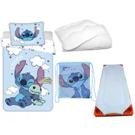   Disney Lilo i Stitch Blue Clouds Alien dječja, vrtićka posteljina, podloga, sportska torba i set poplun/jastuk 100x135 cm 40x60 cm