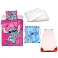   Disney Lilo i Stitch Heartbeat Scrump dječji, vrtićki set posteljine s podloškom, sportskom torbom i jorganom/jastukom 100x135 cm 40x60 cm