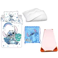   Disney Lilo i Stitch Rainbow Scrump Heartbeat Scrump dječji set posteljine za vrtić sa jastučnicom, dekom, torbom i pokrivačem/jastukom 100x135 cm 40x60 cm