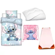   Disney Lilo i Stitch Pastel Pink Paradise dječji i vrtićki komplet posteljine, podloga, torba za sport i pokrivač/jastuk 100x135 cm 40x60 cm