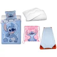   Disney Lilo i Stitch Whirlwind Blue Paradise dječji, vrtićki set posteljine, podloga, sportska torba i pokrivač/jastuk 100x135 cm 40x60 cm