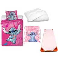   Disney Lilo i Stitch Heartbeat Paradise dječja i vrtićka posteljina, podložak, sportski ruksak i set popluna/jastuka 100x135 cm 40x60 cm