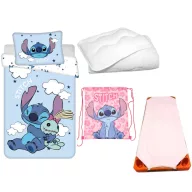   Disney Lilo i Stitch Clouds Paradise dječji i vrtićki set posteljine, podmetač, sportska torba i poplun/jastuk 100x135 cm 40x60 cm