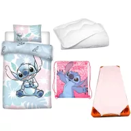   Disney Lilo i Stitch Pastel Pink Planet dječja posteljina za vrtić, podloga, torba za sport i set pokrivač/jastuk 100x135 cm 40x60 cm