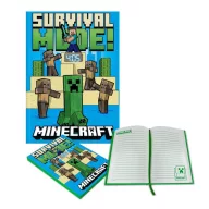 Minecraft Fight A/5 bilježnica s crtama i ugrađenim satom