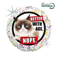 Životinje Better with Age Grumpy Cat folijski balon 46 cm