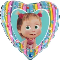 Maša i Medvjed Rainbow folijski balon 46 cm