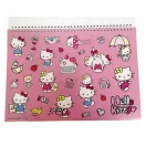 Hello Kitty World Spiralni skicirni blok A4, 40 listova s naljepnicama