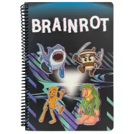 Brainrot Dark B/5 spiralni blok s linijama, 70 listova