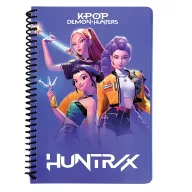   K-Pop Demon Hunters Warriors Spiralni bilježnica B/5 s linijama, 105 listova