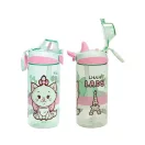 Disney Marie Little Lady plastična boca sa slamkom i vješalicom 450 ml