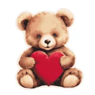 Medvjed Heart Ukrasni jastuk u obliku medvjedića 39x33 cm