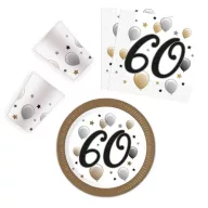   Sretan rođendan Milestone Happy Birthday 60 party set od 36 dijelova s tanjurom od 23 cm