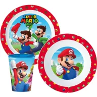   Super Mario Mushroom Kingdom set posuđa, mikro plastični set, sa čašom od 260 ml