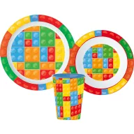   Kockice Bricks Set posuđa s uzorkom Lego, mini plastični set