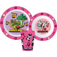   Minecraft Girls pribor za jelo, mikro plastični set, čaša 260 ml