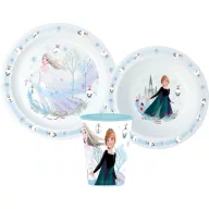  Disney Snježno kraljevstvo Royally Cool Božićni set posuđa, mikro plastični set, s čašom 260 ml