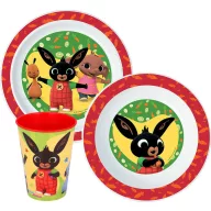  Bing Happy Bunny set posuđa, mikro plastični set, čaša 260 ml